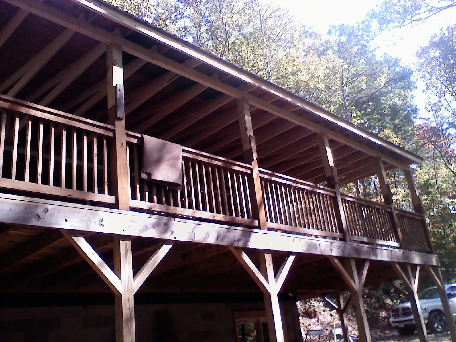 Timber framing under a new elevated porch and deck — Roof Leak Repair in Mercer by Roofing Brothers